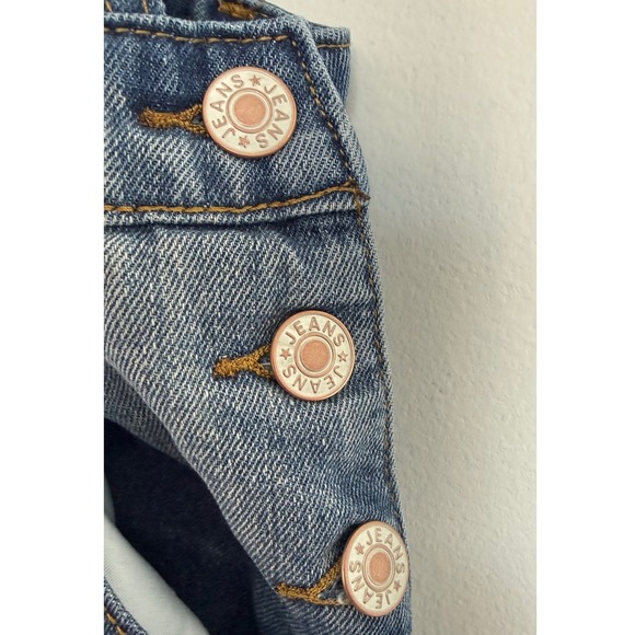 Dark Blue Distressed Denim Women’s Overalls - Picture 5 of 14